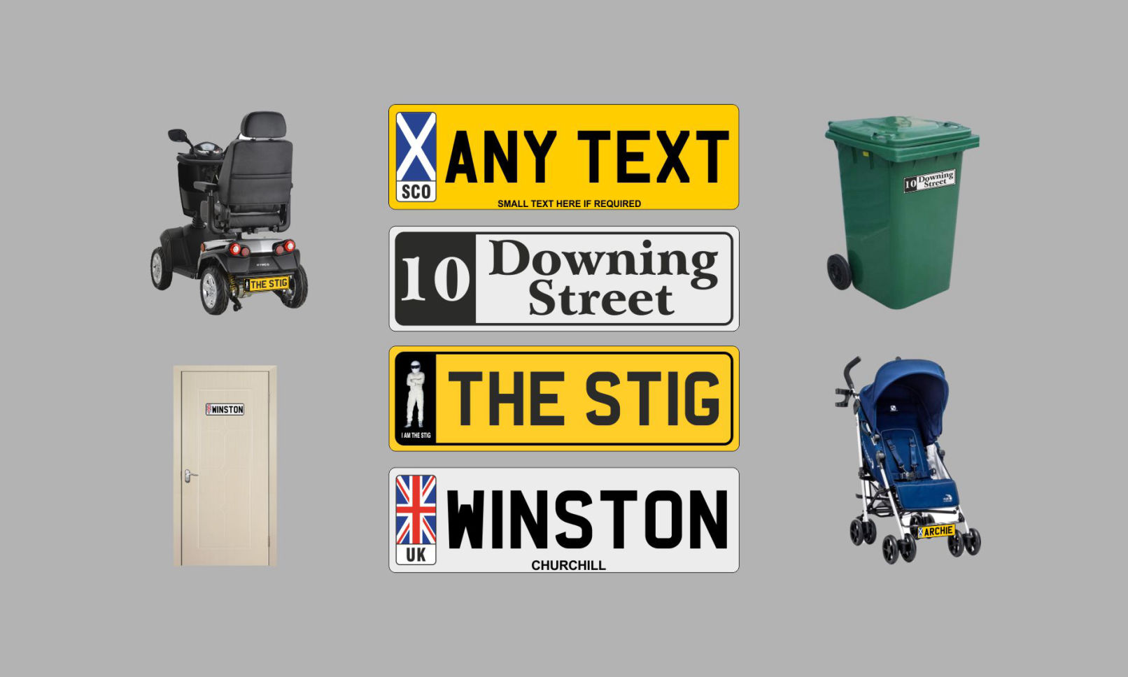 Small Novelty number plate any design numberplate your style plates man cave beware of dog no parking just married truck plate trucker cabin sign bar street hut shed room door wheelie bin wheely pram buggy pushchair stroller mobility scooter vehicle