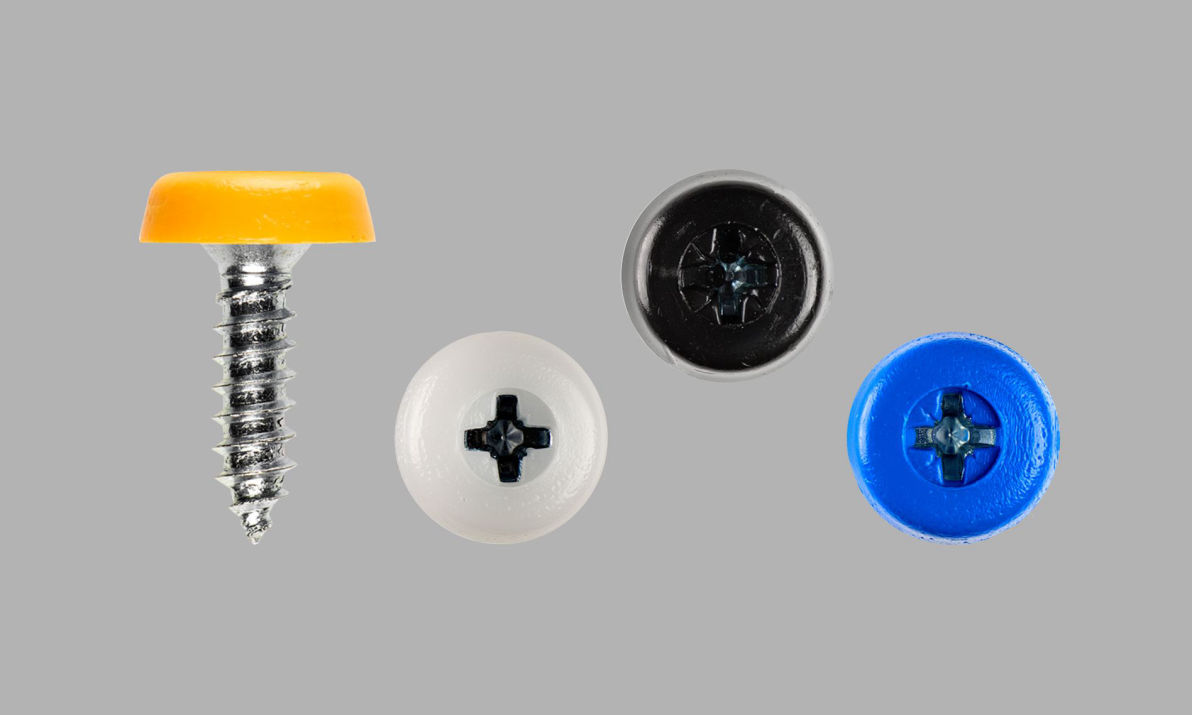 Self tppers with coloured fixed caps white yellow black or blue numberplates number plates numberplate number plate drill your plates  hole holes